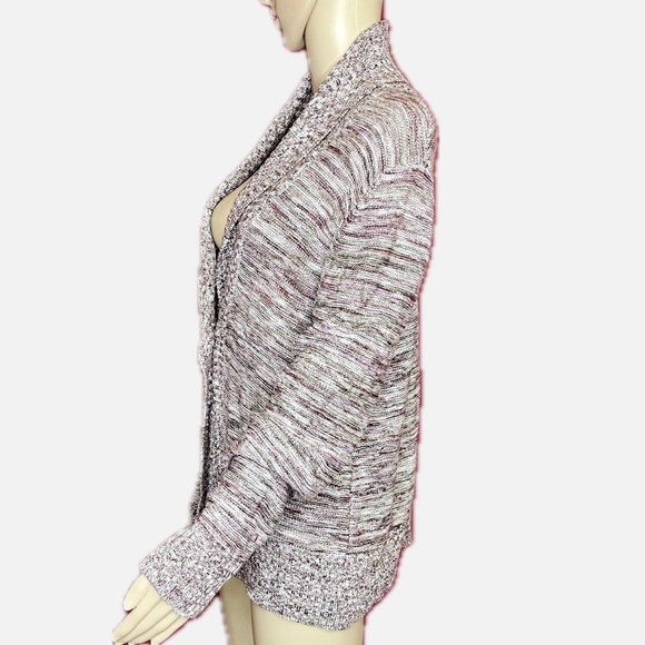 Marled V-Neck Large Button Collared Cardigan Size XL - Picture 3 of 5